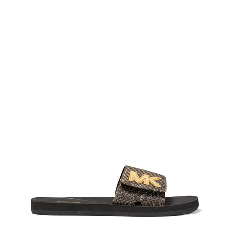 michael kors black sliders|Michael Kors sliders women.